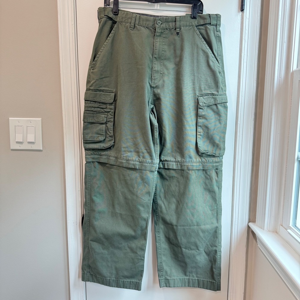 Boy Scouts Convertible Cargo Pants Relaxed Fit Olive Green Hiking‎ Size 36